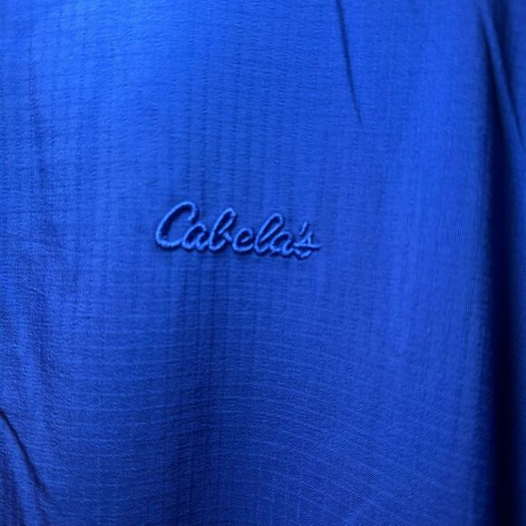 Cabela's Windbreaker Pullover Men's Size Large Blue V-Neck Outdoor Gear Jacket - Picture 5 of 6